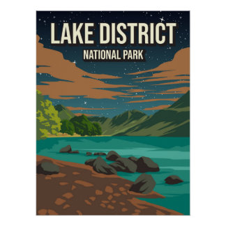Lake District England UK National Park Poster