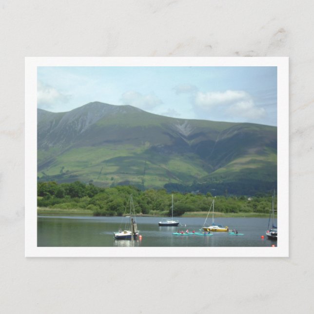 Lake District Mountain & boats Postcard (Front)