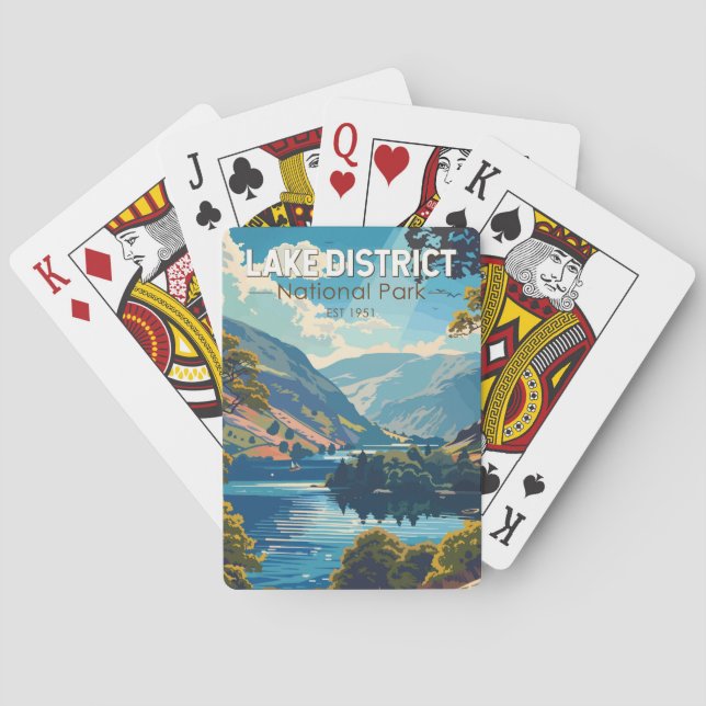 Lake District National Park England Travel Art Playing Cards (Back)