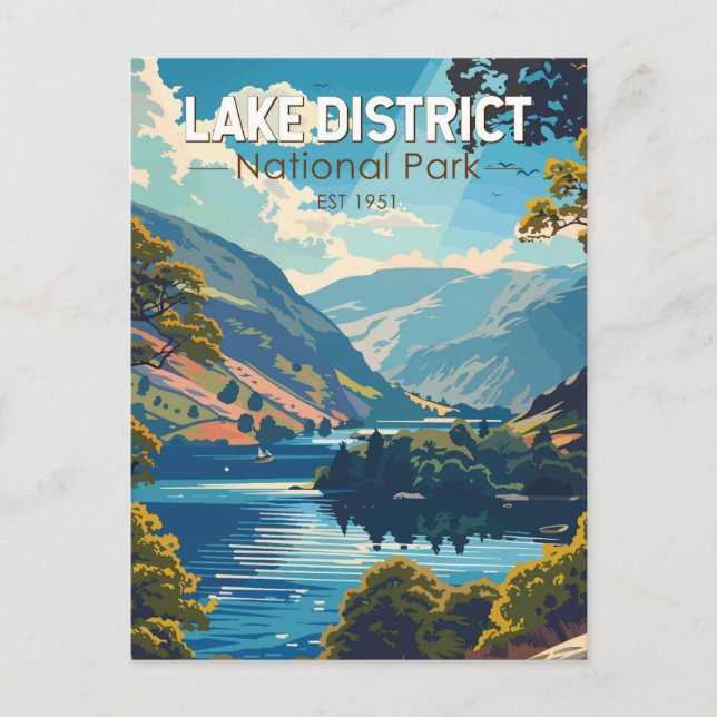 Lake District National Park England Travel Art Postcard (Front)
