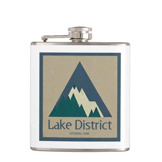 Lake District National Park Rustic Hip Flask (Front)