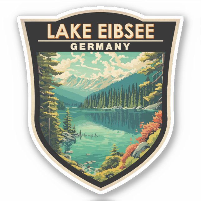 Lake Eibsee Germany Travel Art Vintage (Front)