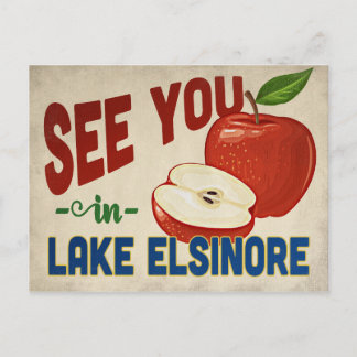 Lake Elsinore California Apple - Vintage Travel Postcard