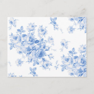Lake Emily Summer Roses postcard in blueberry blue