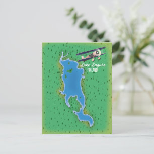 Lake Engure Finland map Postcard