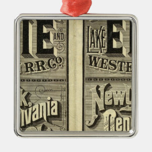 Lake Erie and Western Railroad Metal Ornament