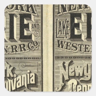 Lake Erie and Western Railroad Square Sticker