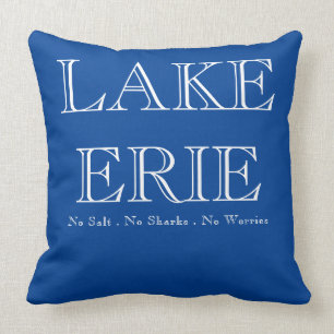Lake Erie, Great Lake humour, no sharks, no salt, Throw Pillow
