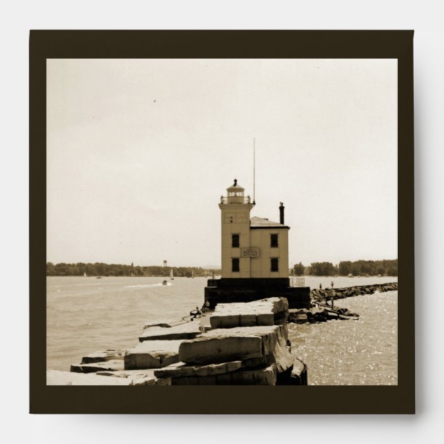 Lake Erie Lighthouse Envelope (Front)