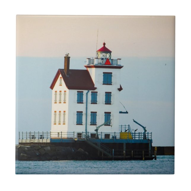 Lake Erie Lighthouse Portrait Tile (Front)