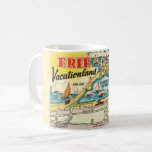 Lake Erie Map Mug<br><div class="desc">A fun vintage postcard map of  Lake Erie Presque state Park repurposed on a mug.</div>