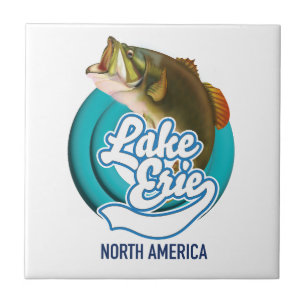 Lake Erie North America fishing logo Tile