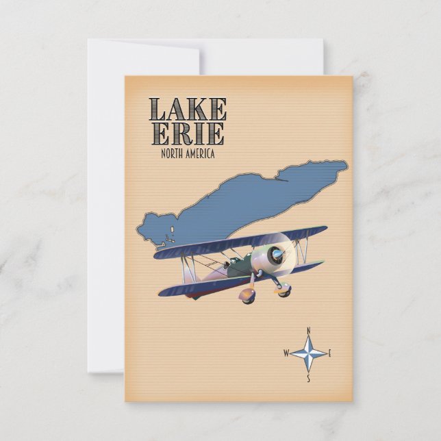 Lake Erie North America map (Front)