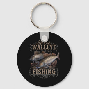 Lake Erie Walleye Fishing Fisherman  Keychain