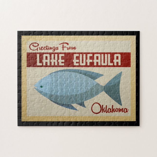 Lake Eufaula Jigsaw Puzzle Oklahoma Fish Vintage (Horizontal)