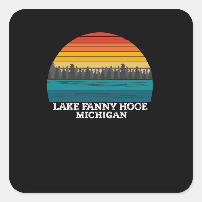 Lake Fanny Hooe Michigan Square Sticker (Front)