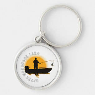 Lake Fishing Michigan Keychain