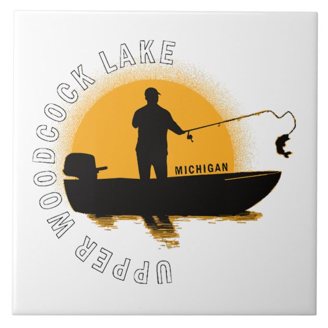  Lake Fishing Michigan Tile (Front)