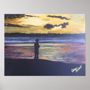Lake fishing poster