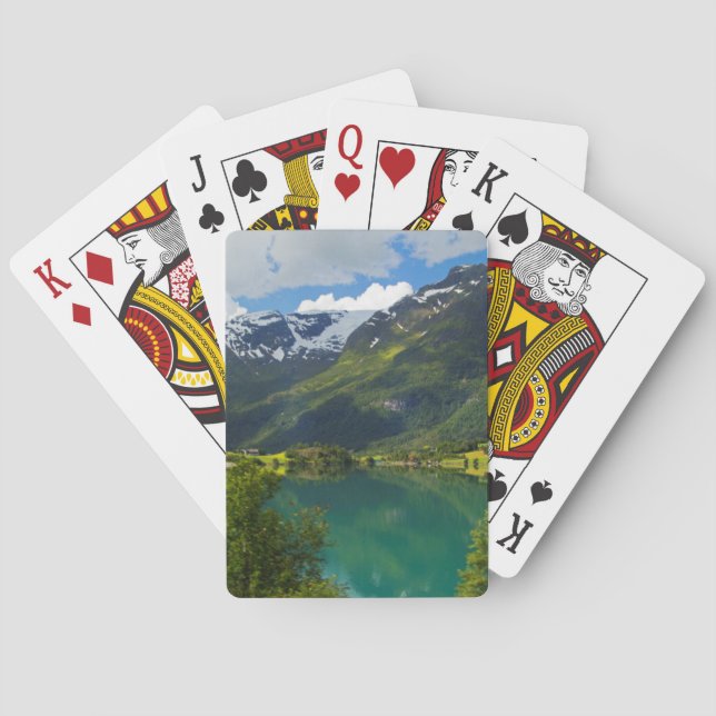 Lake Floen scenic, Norway Playing Cards (Back)