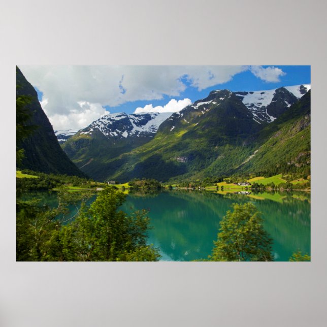 Lake Floen scenic, Norway Poster (Front)
