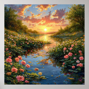 🌿 Lake Forest Flowers Nature Serenity Wall Art Sc