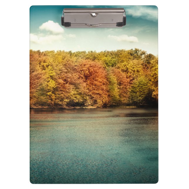 Lake Forest Trees Monogram Initial Clip Board (Front)