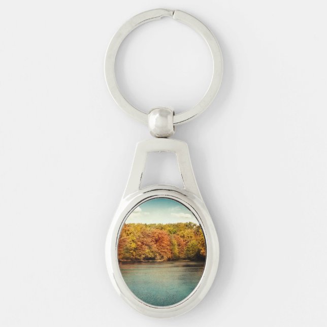 Lake Forest Trees Water Digital Key Chain (Front)