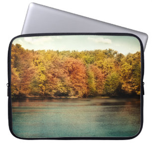 Lake Forest Trees Water Monogram 15" Laptop Case