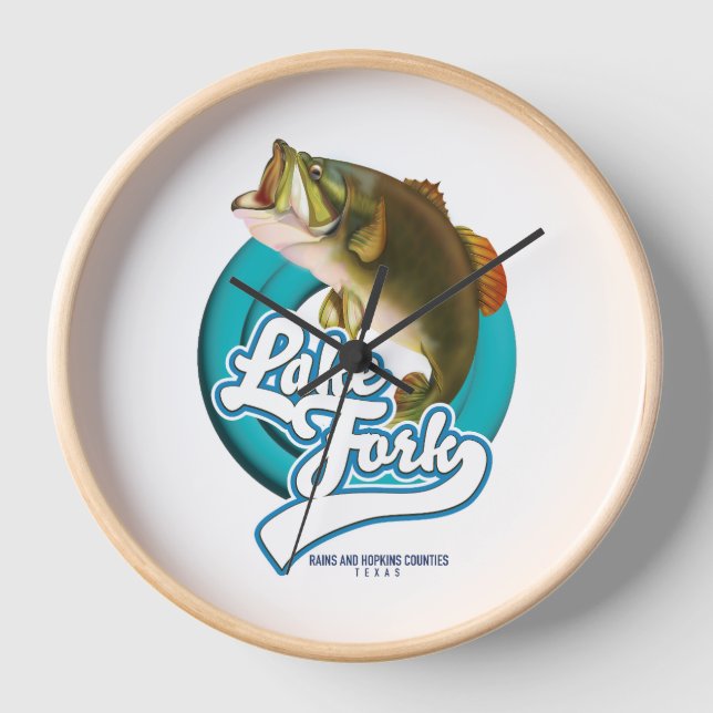 Lake Fork Texas Fishing logo. Clock (Front)