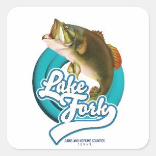 Lake Fork Texas Fishing logo. Square Sticker