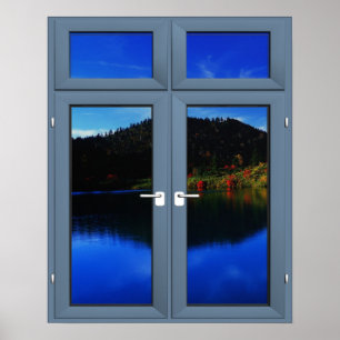 Lake Front Picture Window Scenery - Illusion Poster