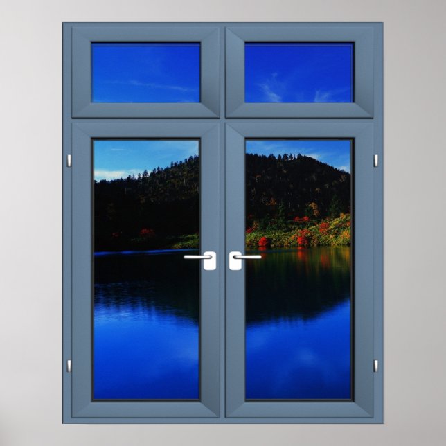Lake Front Picture Window Scenery - Illusion Poster (Front)