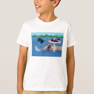 Lake Fun Labradors Painting T-Shirt