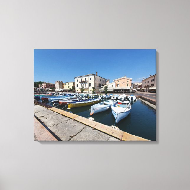 Lake Garda Bardolino harbor view canvas print (Front)