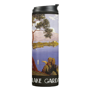 Lake Garda Italy vintage travel tumbler