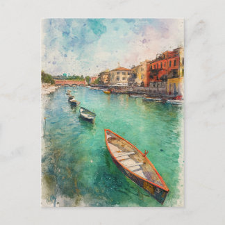 Lake Garda (Lago di Garda) - Watercolor Splash Postcard