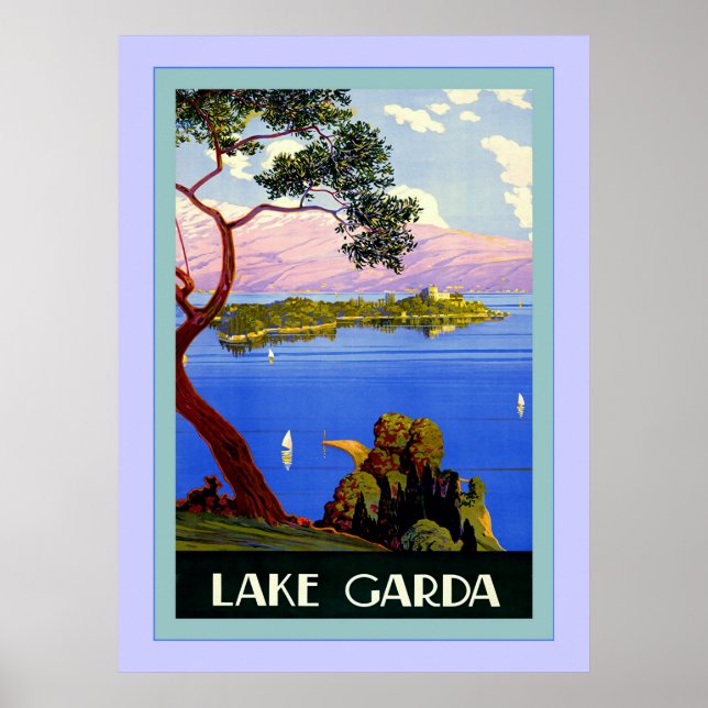 Lake Garda ~ Vintage Italian Travel Poster (Front)