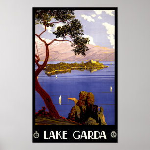 Lake Garda Vintage Poster Restored