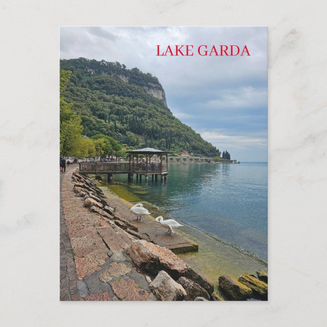 Lake Garda wooden pier view postcard (Front)