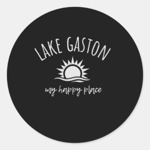 Lake Gaston My Happy Place Boating Fishing Camping Classic Round Sticker