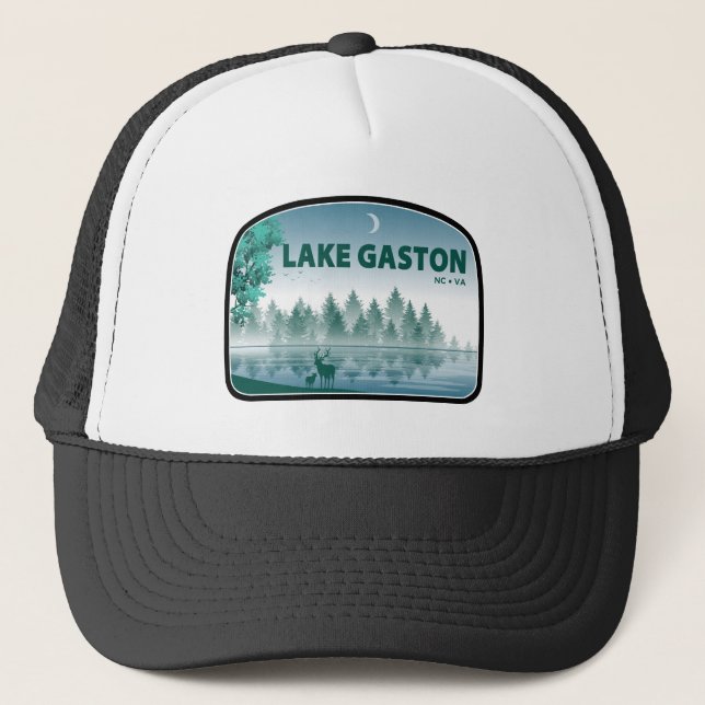 Lake Gaston North Carolina Virginia Deer Trucker Hat (Front)