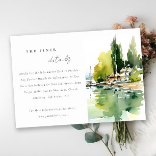 Lake Geneva Switzerland Landscape Wedding Detail Enclosure Card