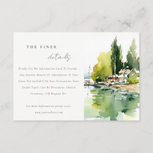 Lake Geneva Switzerland Landscape Wedding Detail Enclosure Card