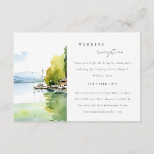 Lake Geneva Switzerland Scape Wedding Reception Enclosure Card