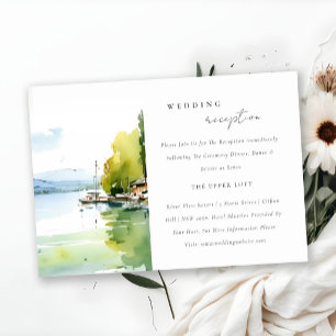Lake Geneva Switzerland Scape Wedding Reception Enclosure Card