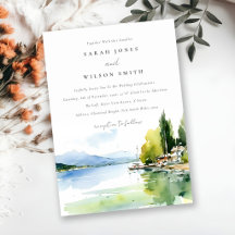 Lake Geneva Switzerland Watercolor Scape Wedding