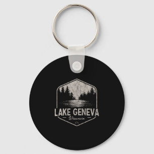 Lake Geneva Wisconsin Outdoors Vintage Keychain