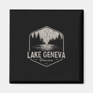 Lake Geneva Wisconsin Outdoors Vintage Magnet