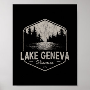 Lake Geneva Wisconsin Outdoors Vintage Poster